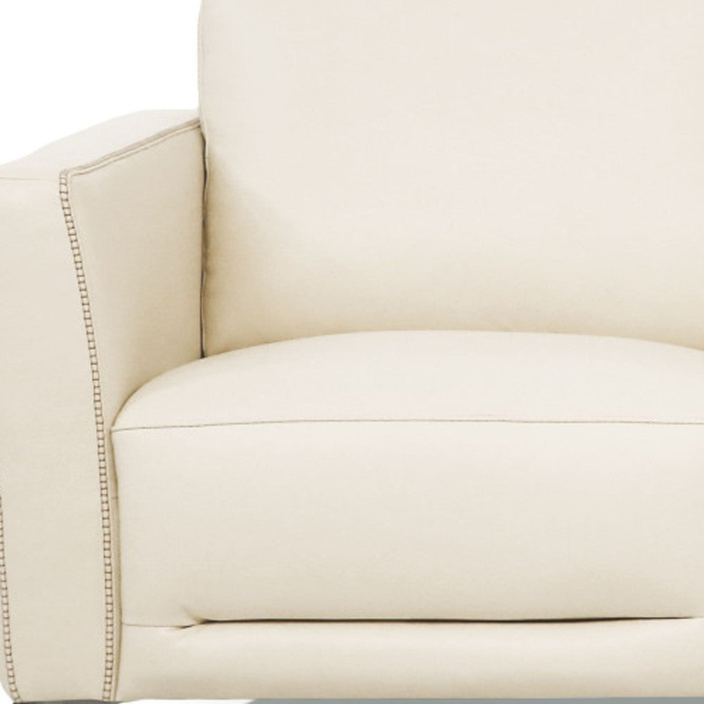 Cream Leather Sofa