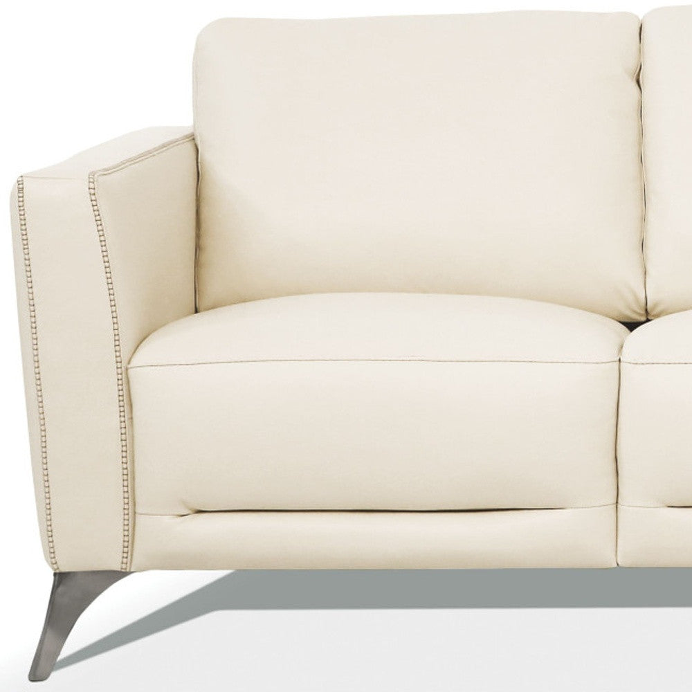 Cream Leather Sofa