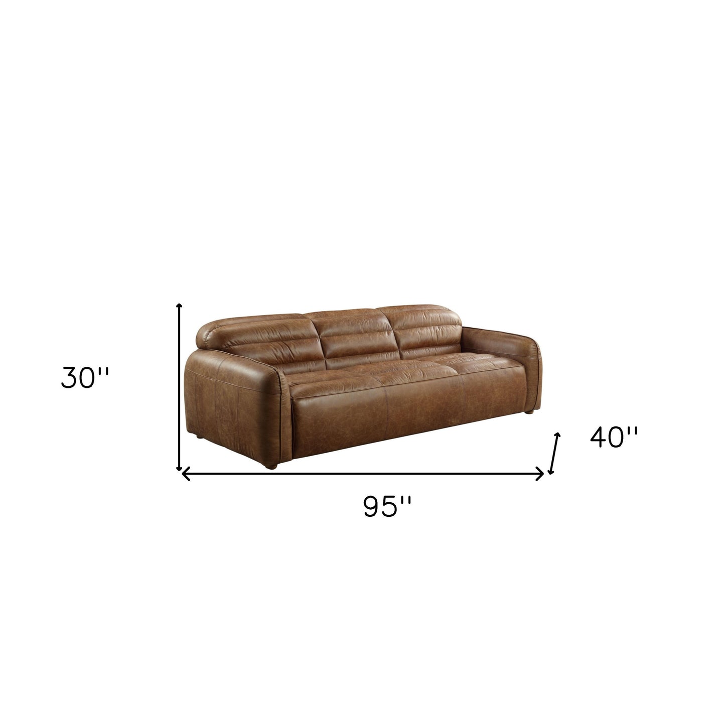 Dark Brown Top Grain Leather Sofa