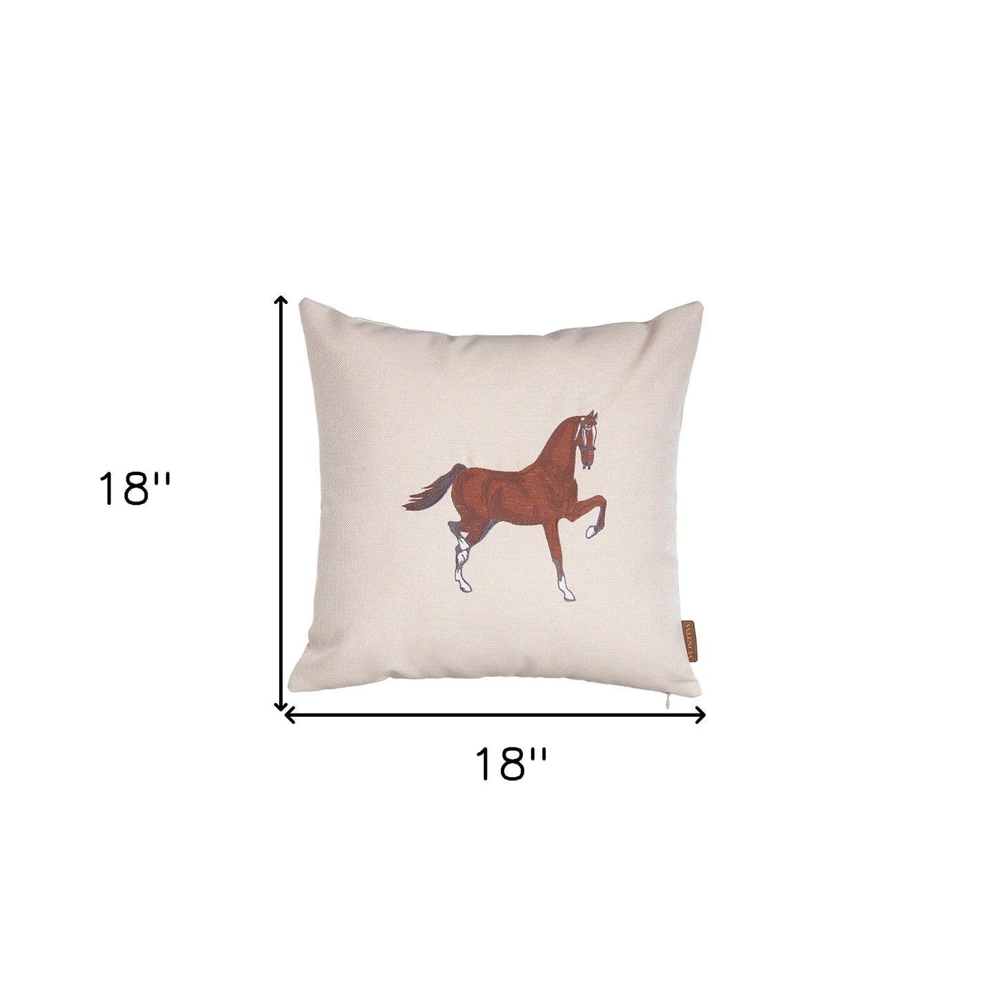 Beige Animal Print Handmade Pillow w/ Embroidery