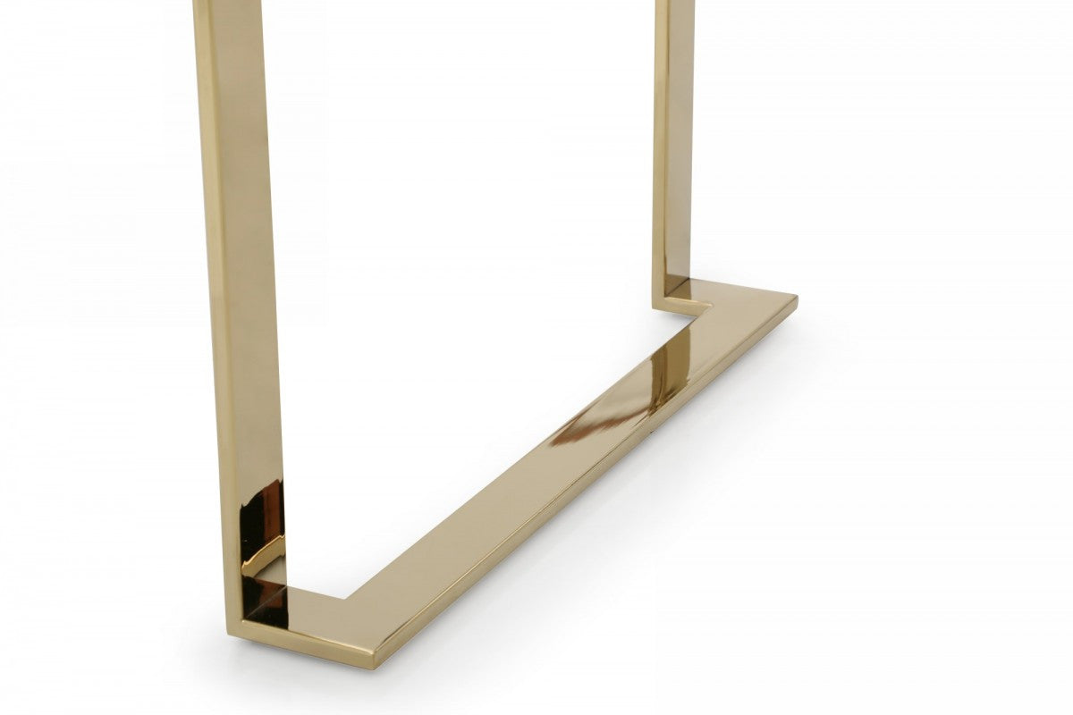 Champagne Gold & White One Drawer Nightstand