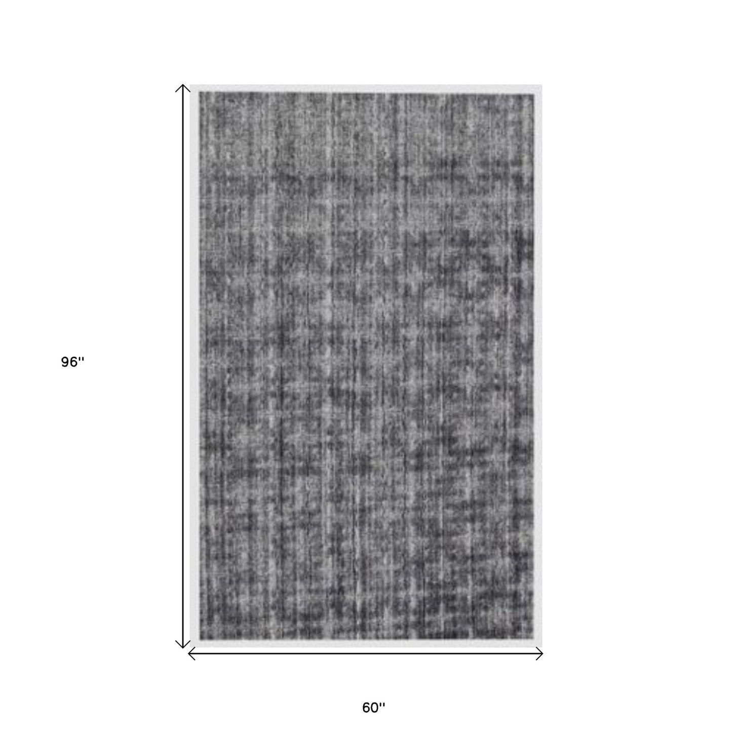 8 x 10 Dark Grey & Silver Medallion Hand Loomed Rug