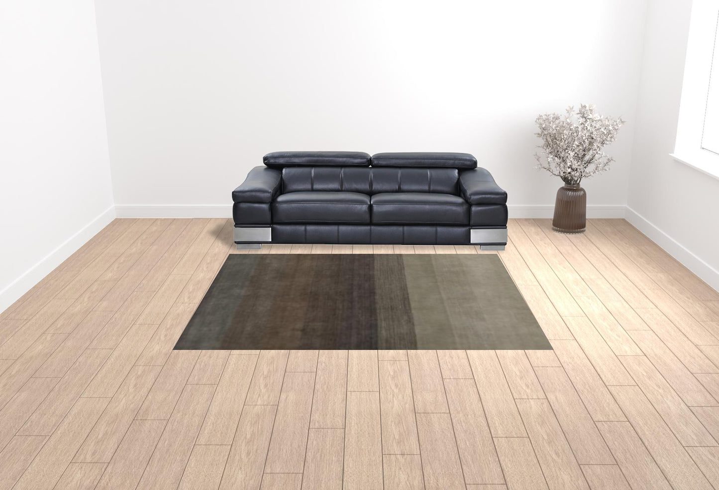 8 x 10 Expresso & Brown Hand Loomed Rug