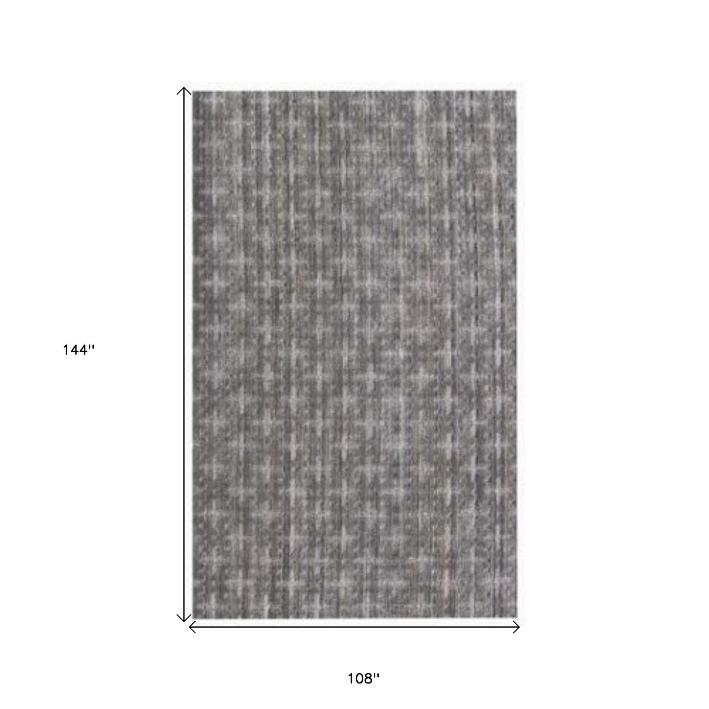 9 x 12 Brown & Dark Grey Medallion Hand Loomed Rug
