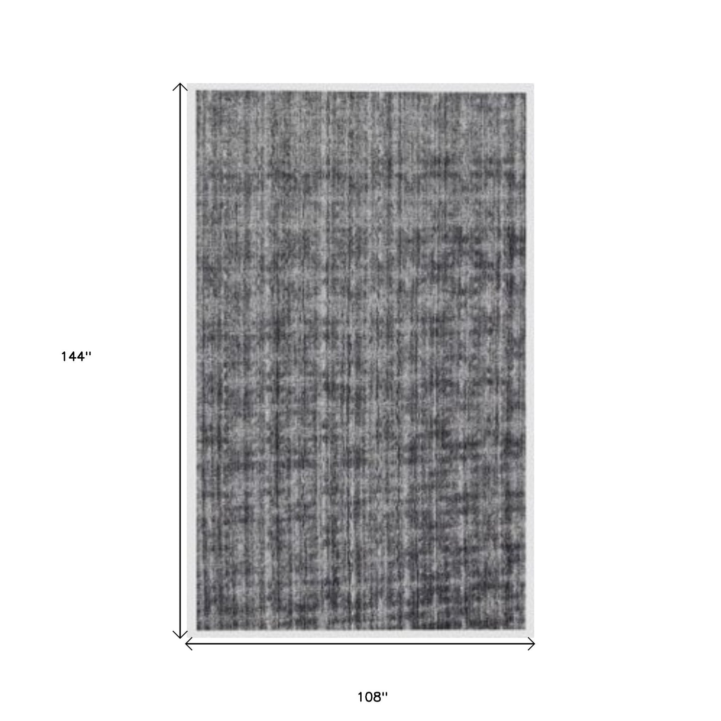 9 x 12 Dark Gery & Silver Ombre Hand Loomed Rug