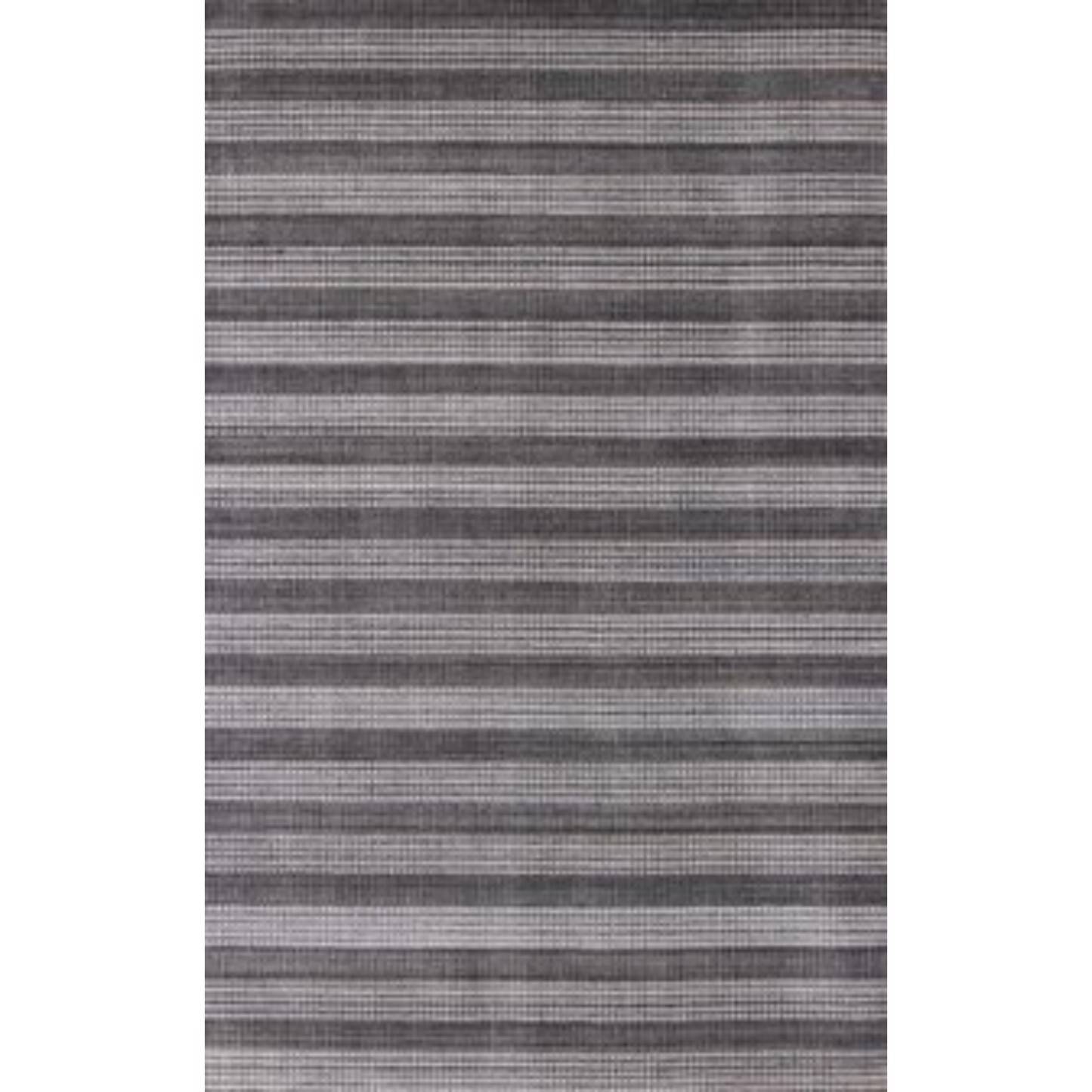 9 x 12 Dark Grey & White Striped Hand Loomed Rug