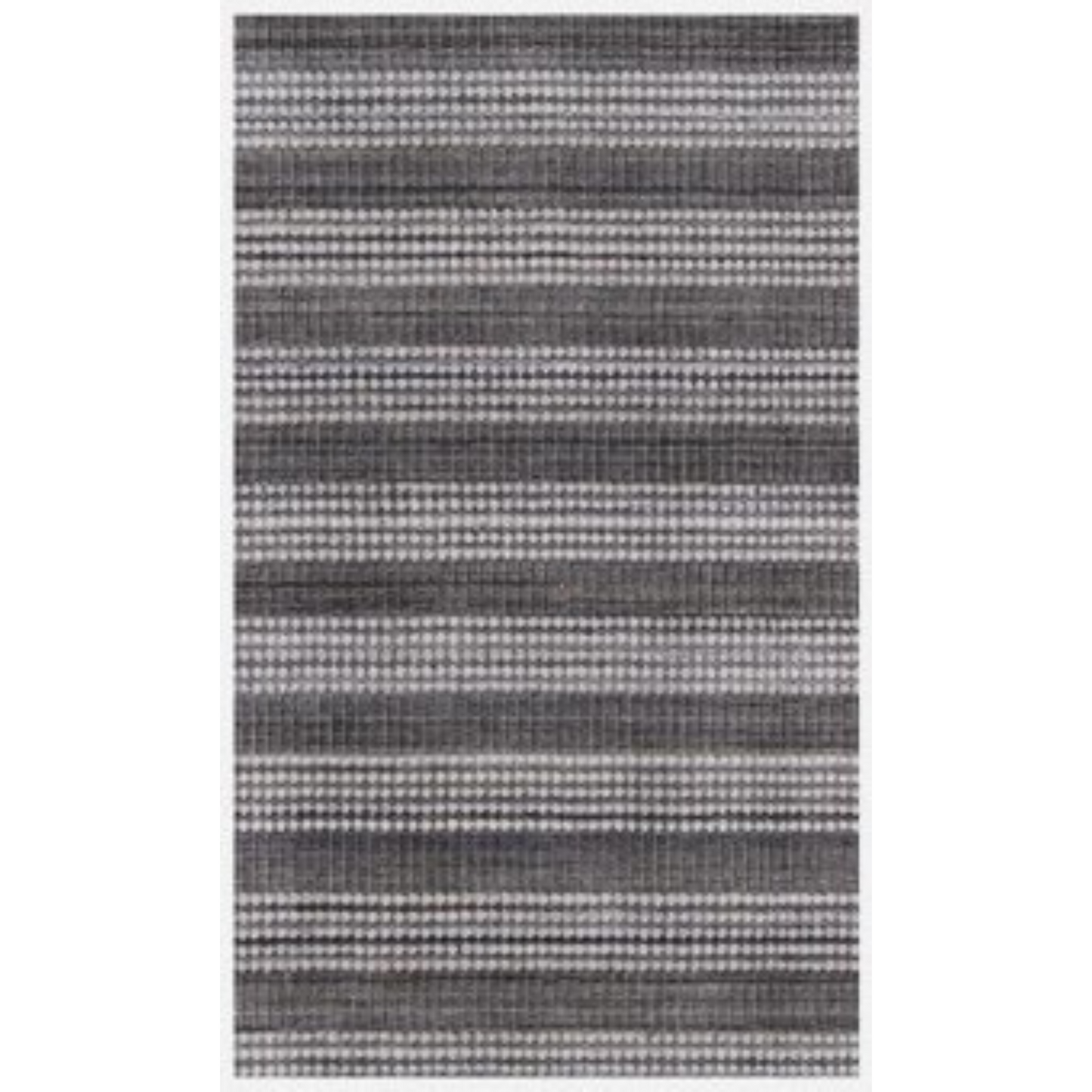 9 x 12 Dark Grey & White Striped Hand Loomed Rug
