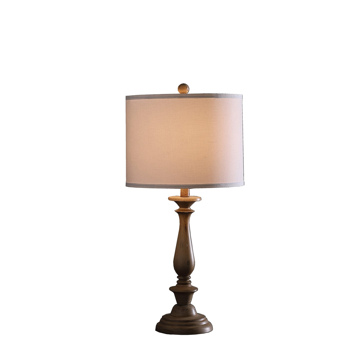 Rustic Taupe Cream Candlestick Table Lamp w/ Shade