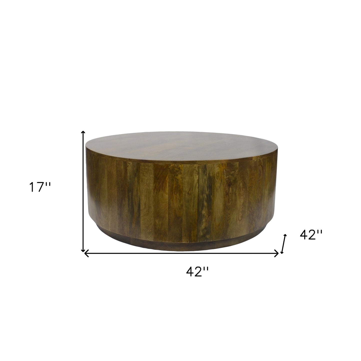 Brown Solid Wood Round Coffee Table