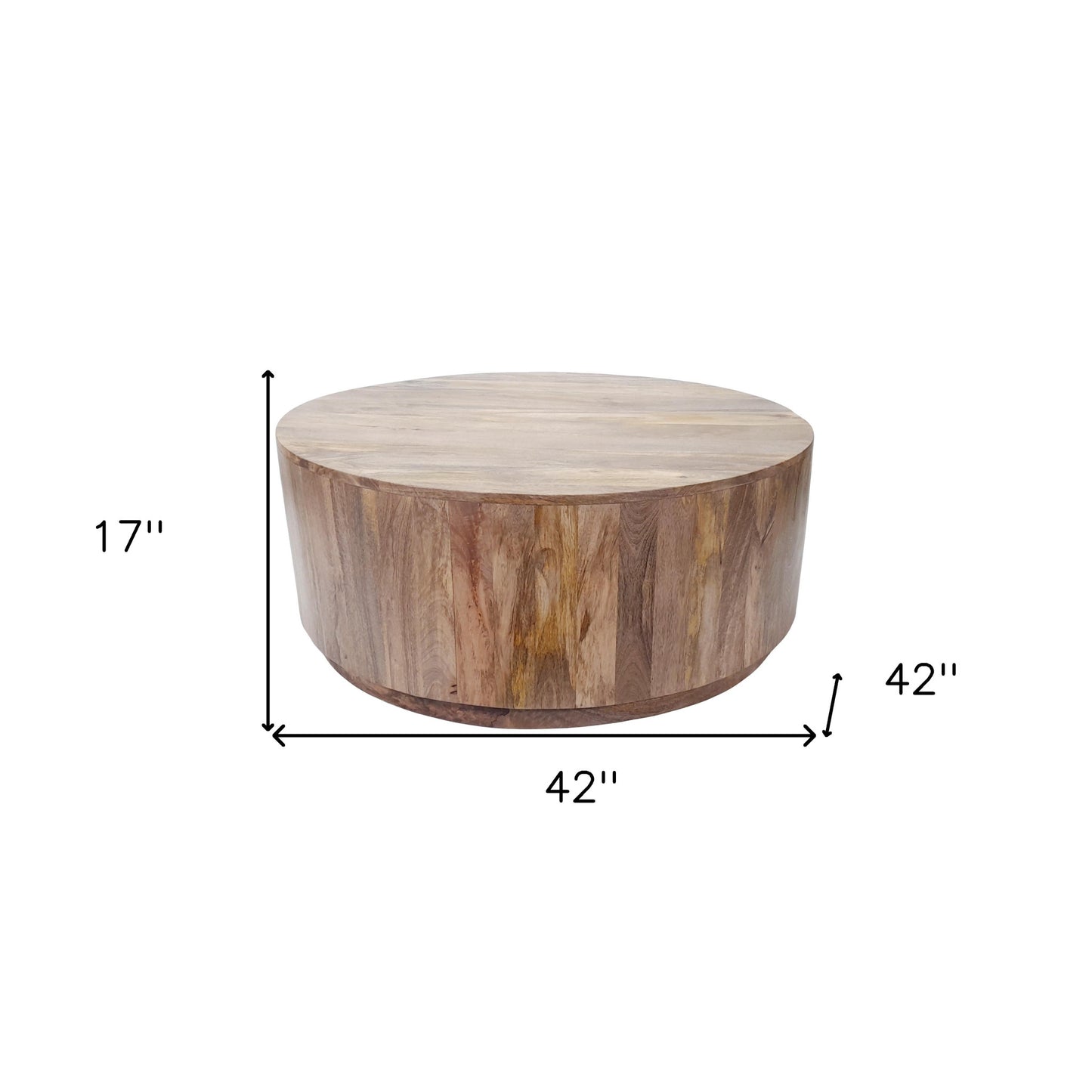 Natural Solid Wood Round Coffee Table image 4