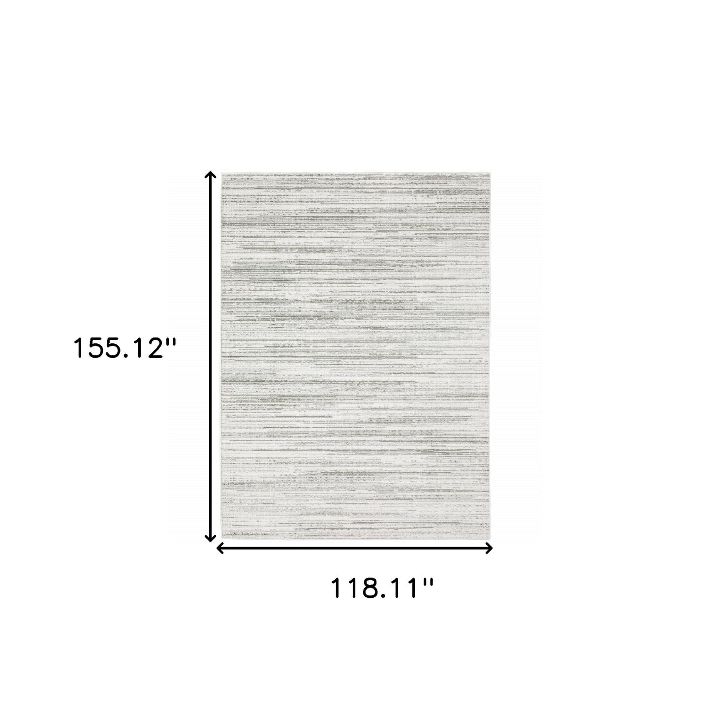10 x 13 White & Grey Power Loom Stain Resistant Rug