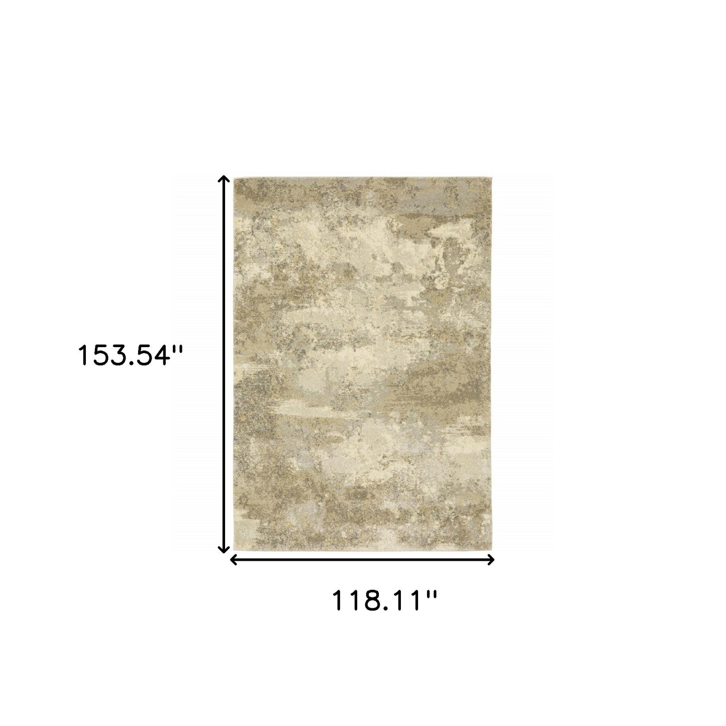 10 x 13 Beige & Gold Power Loom Rug