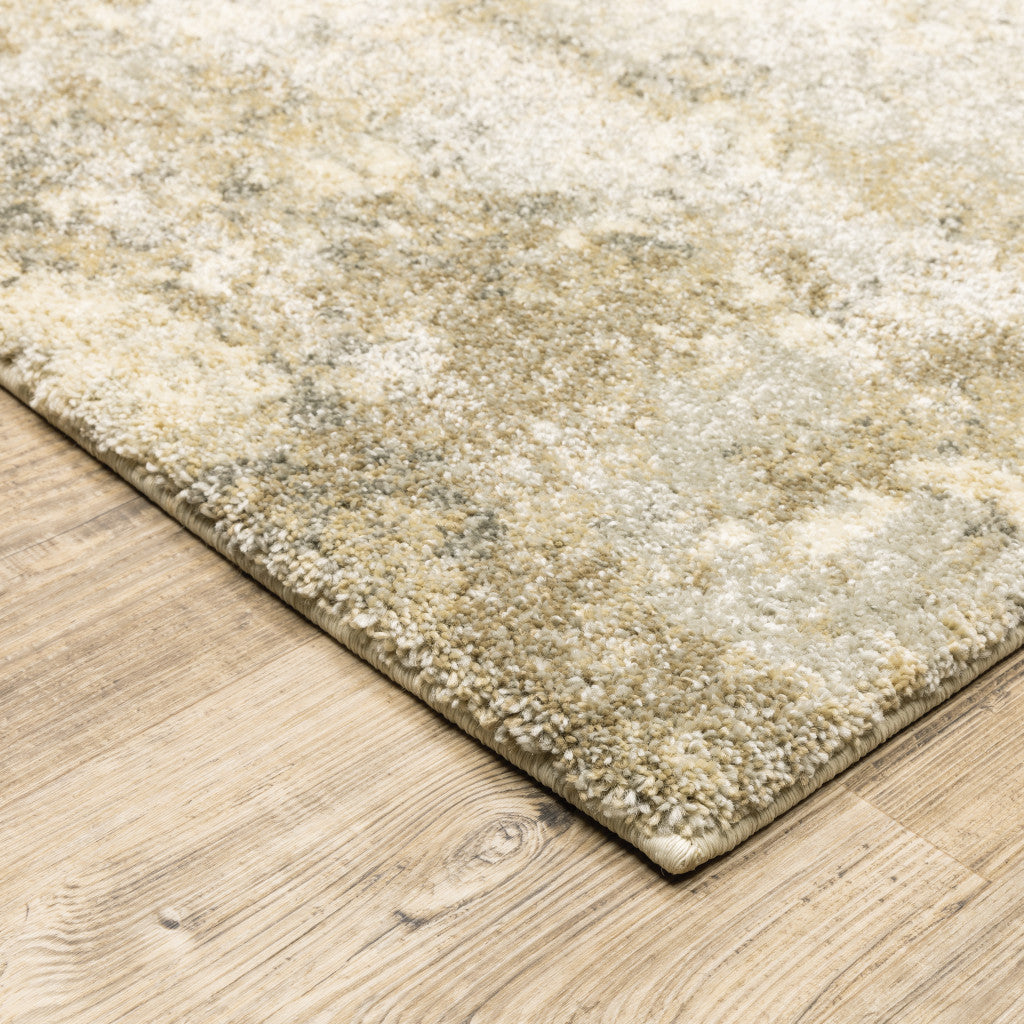 10 x 13 Beige & Gold Power Loom Rug