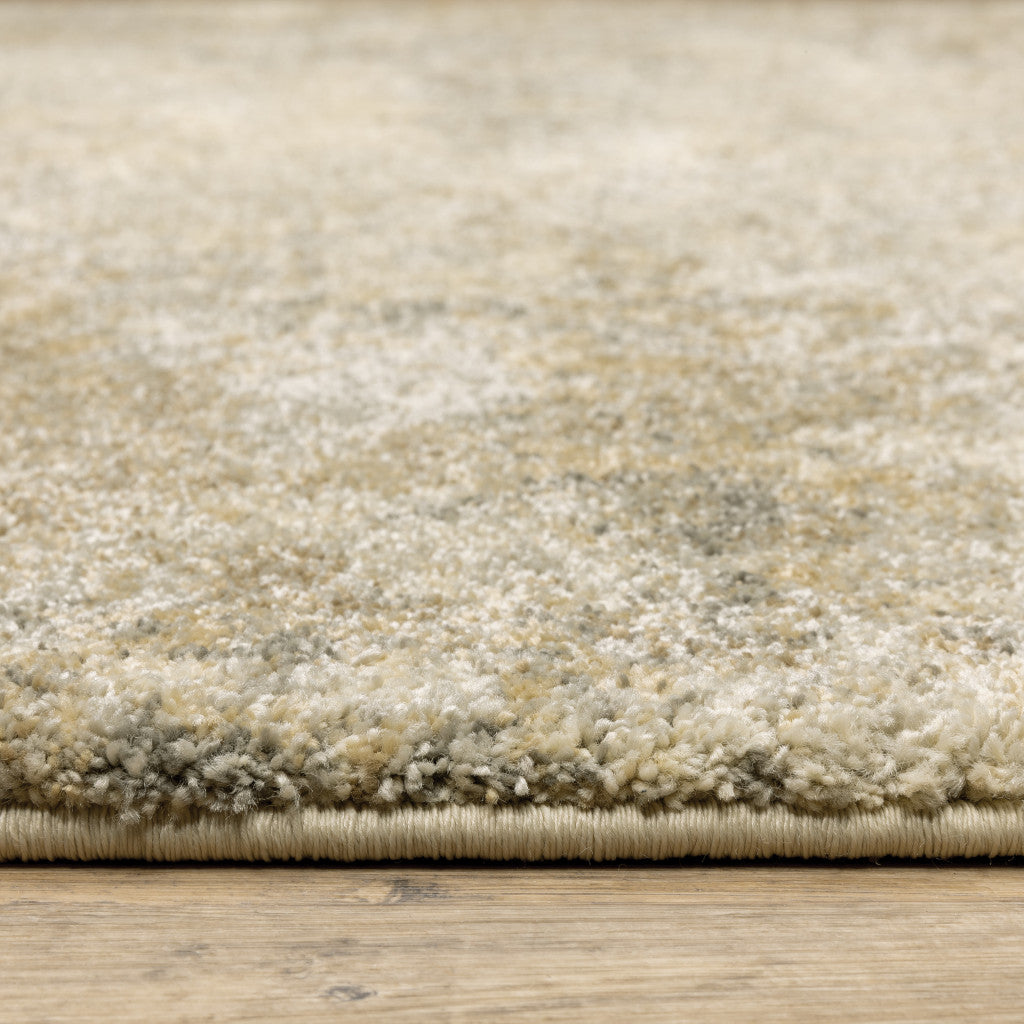 10 x 13 Beige & Gold Power Loom Rug