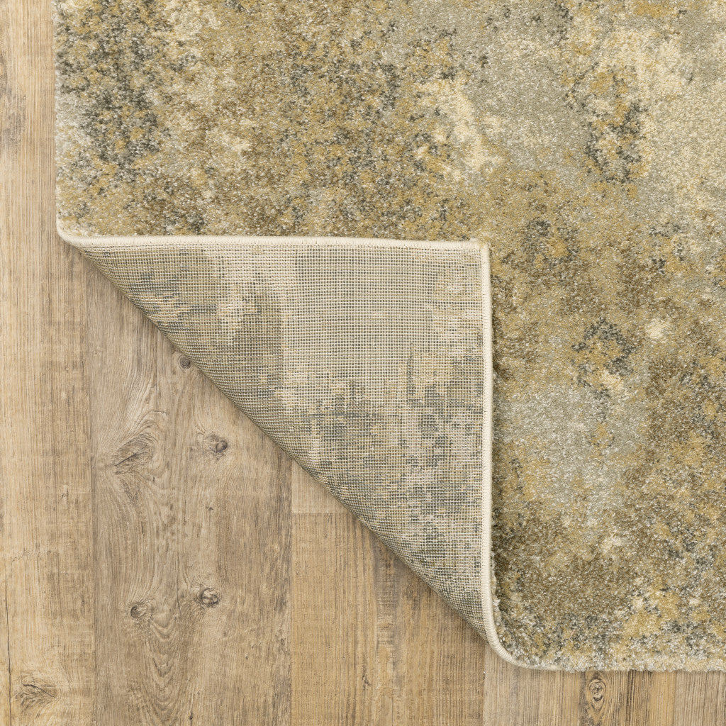 10 x 13 Beige & Gold Power Loom Rug