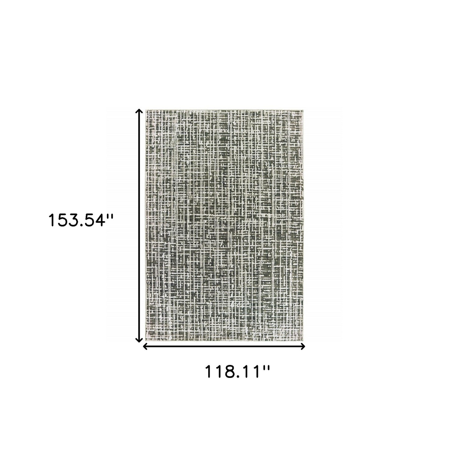 10 x 13 Grey & Ivory Power Loom Stain Resistant Rug