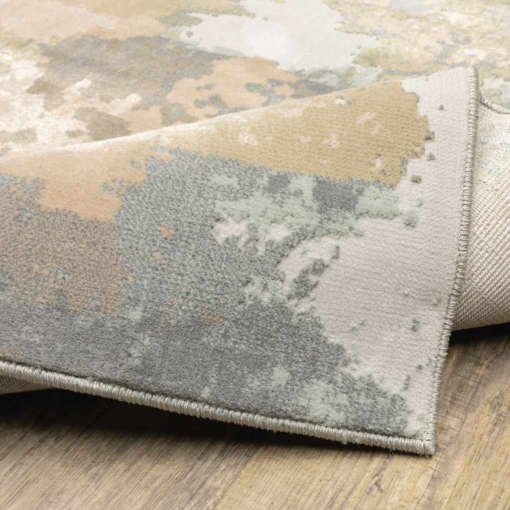 10 x 13 Sage Pink & Cream Power Loom Stain Resistant Rug