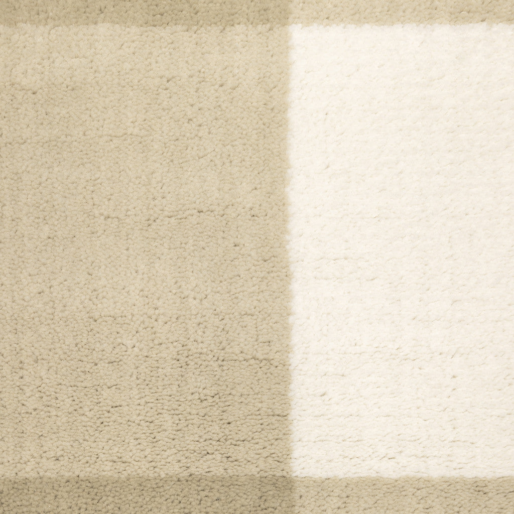 10 x 13 Beige & Ivory Geometric Power Loom Stain Resistant Rug