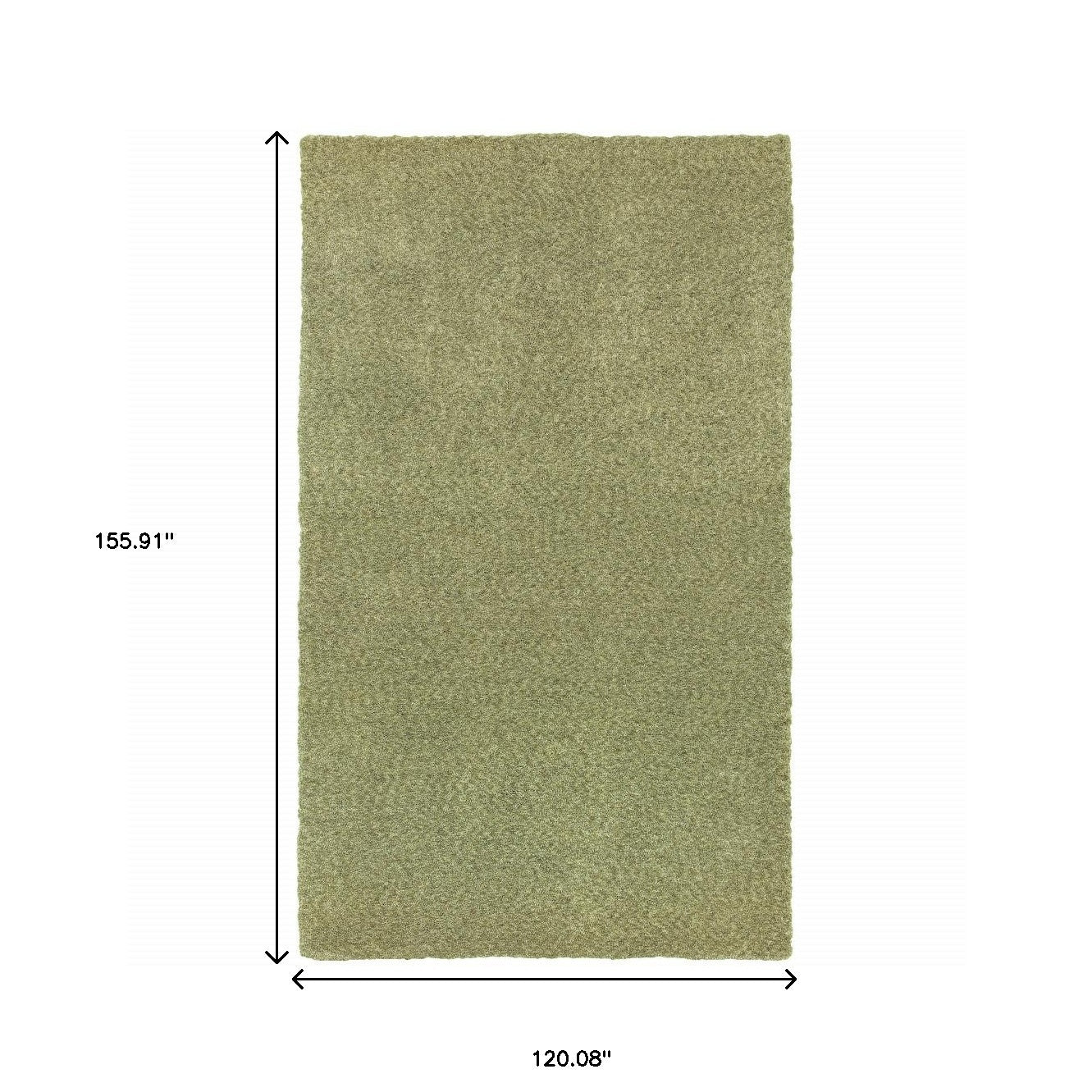10 x 13 Olive Green Shag Tufted Handmade Stain Resistant Rug