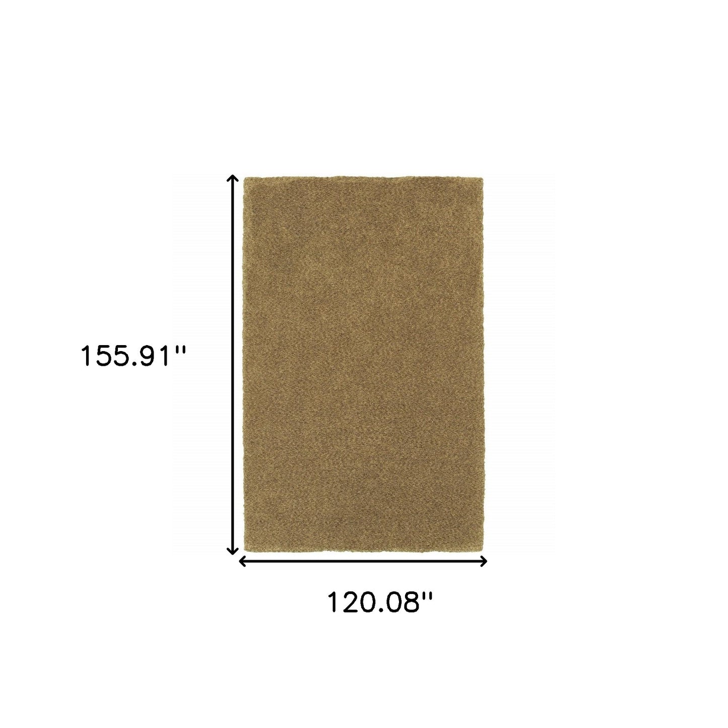 10 x 13 Rich Gold Shag Tufted Handmade Stain Resistant Rug