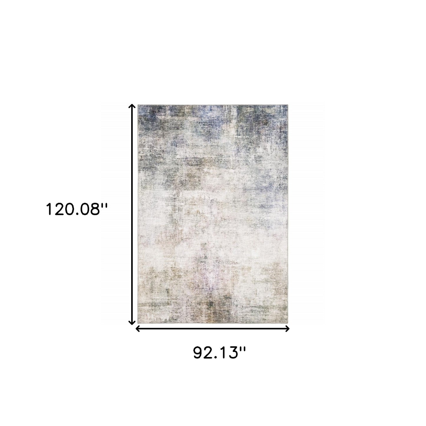 8 x 10 Beige Blue Grey Green Brown & Purple Power Loom Stain Resistant Rug