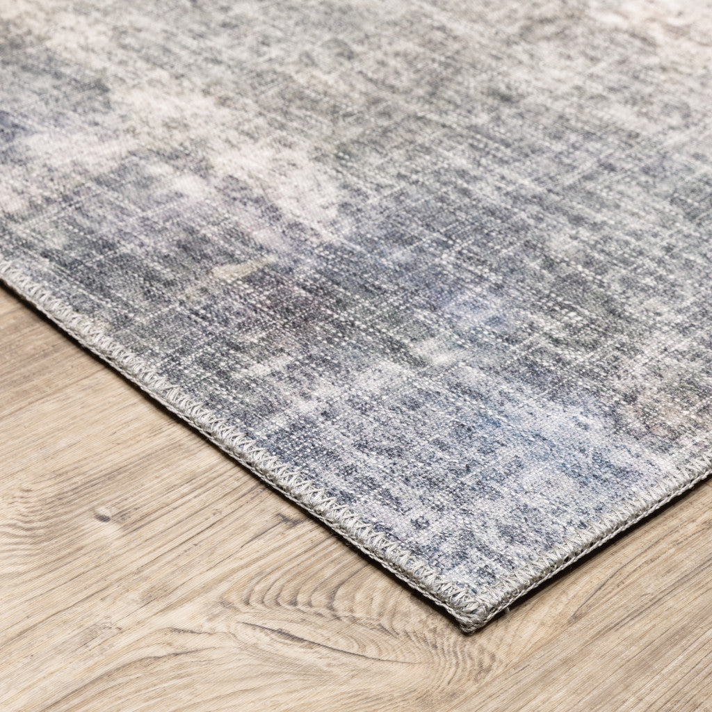 8 x 10 Beige Blue Grey Green Brown & Purple Power Loom Stain Resistant Rug