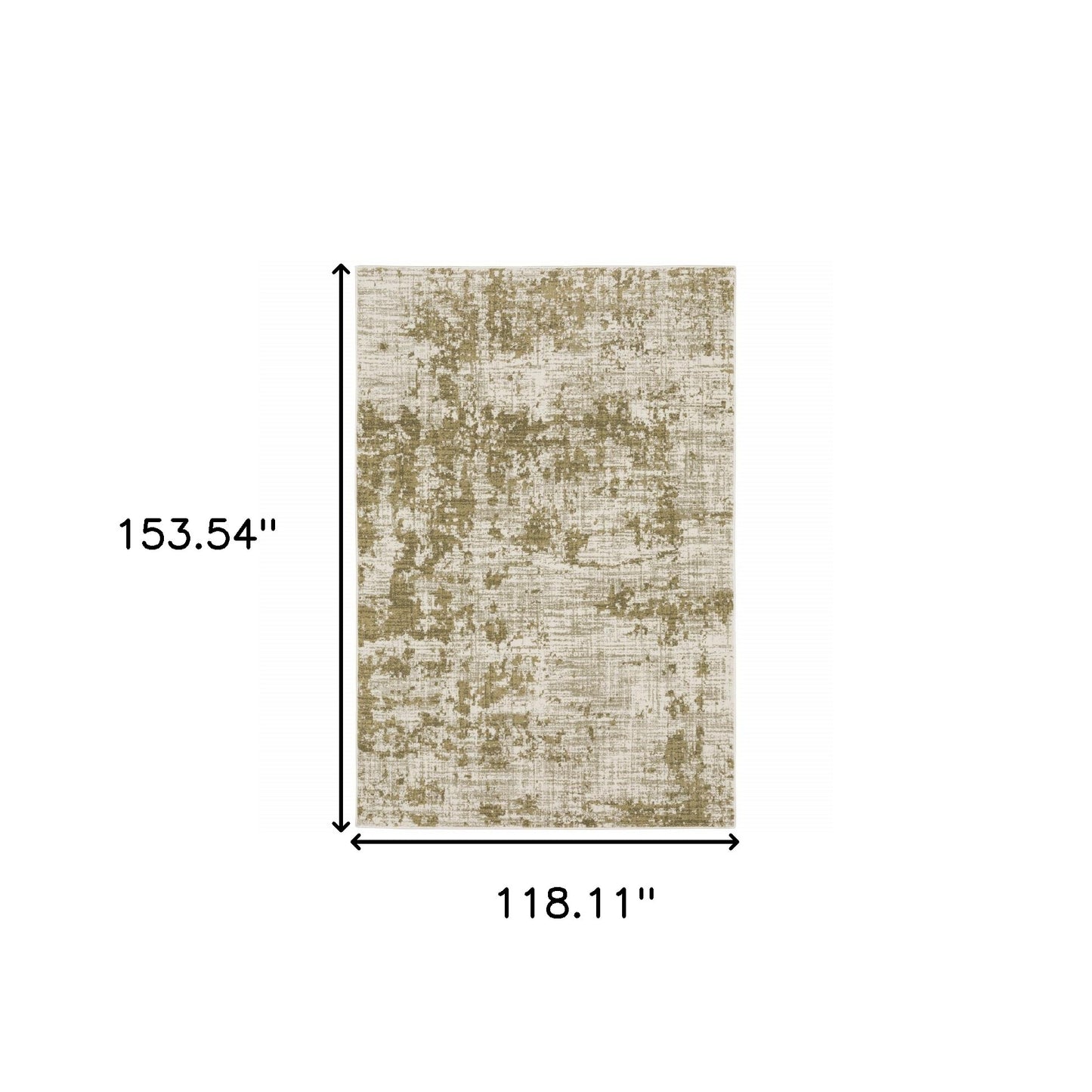 10 x 13 Beige Gold & Grey Power Loom Stain Resistant Rug