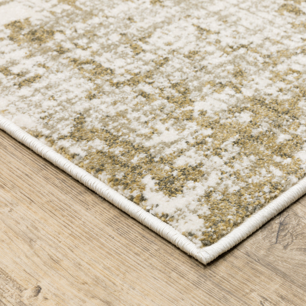 10 x 13 Beige Gold & Grey Power Loom Stain Resistant Rug