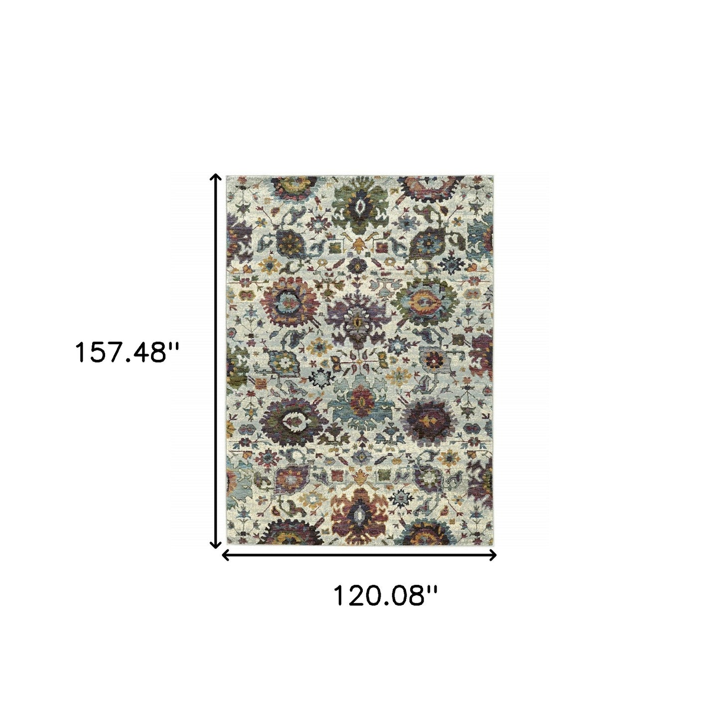 10 x 13 Purple & Gray Oriental Power Loom Rug