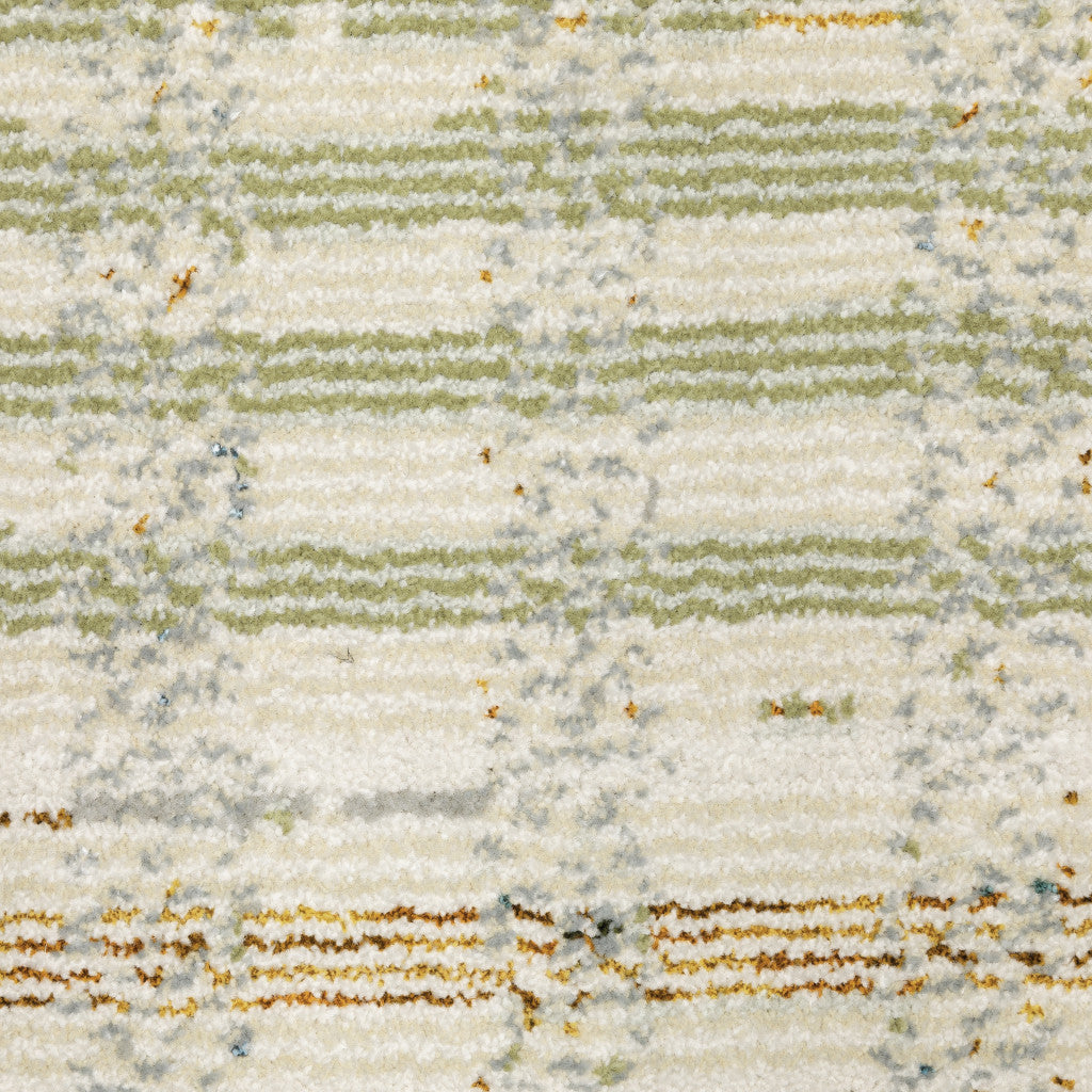 9 x 12 Gray & Ivory Geometric Power Loom Rug