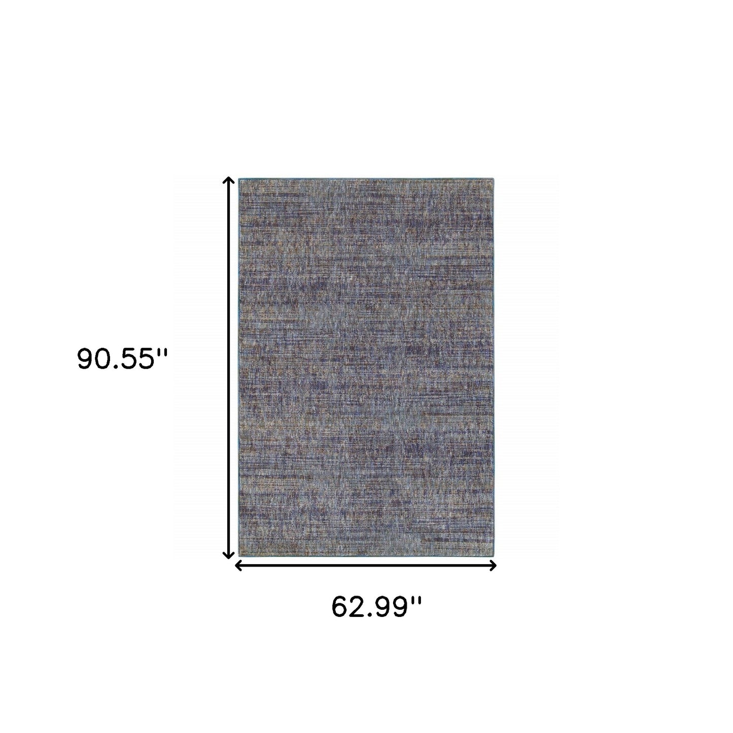 5 x 7 Blue & Ivory Power Loom Rug