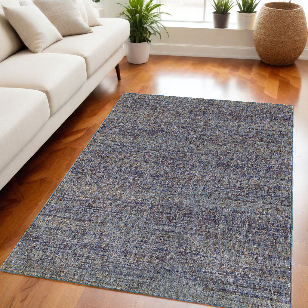 5 x 7 Blue & Ivory Power Loom Rug