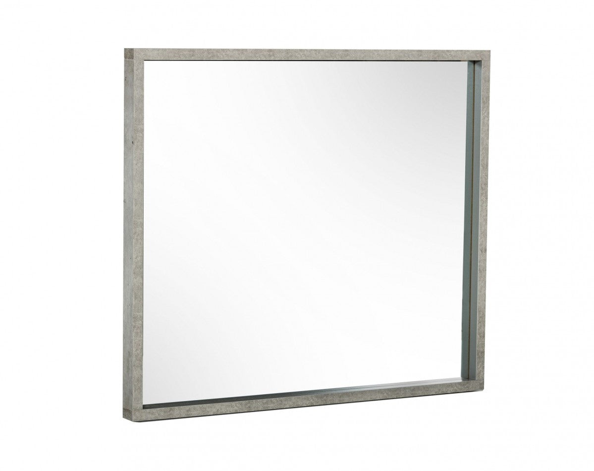 Gray Faux Concrete Framed Accent Mirror