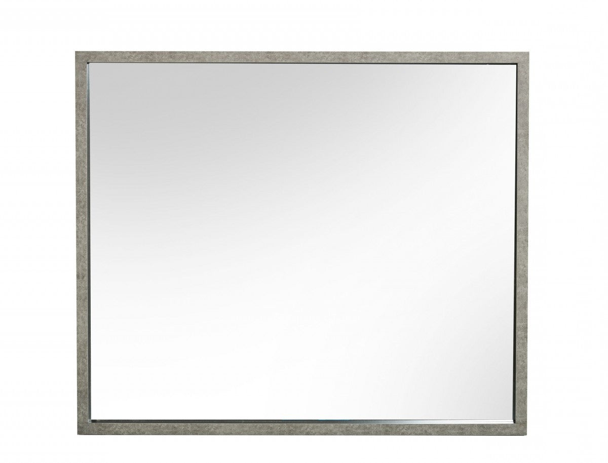 Gray Faux Concrete Framed Accent Mirror