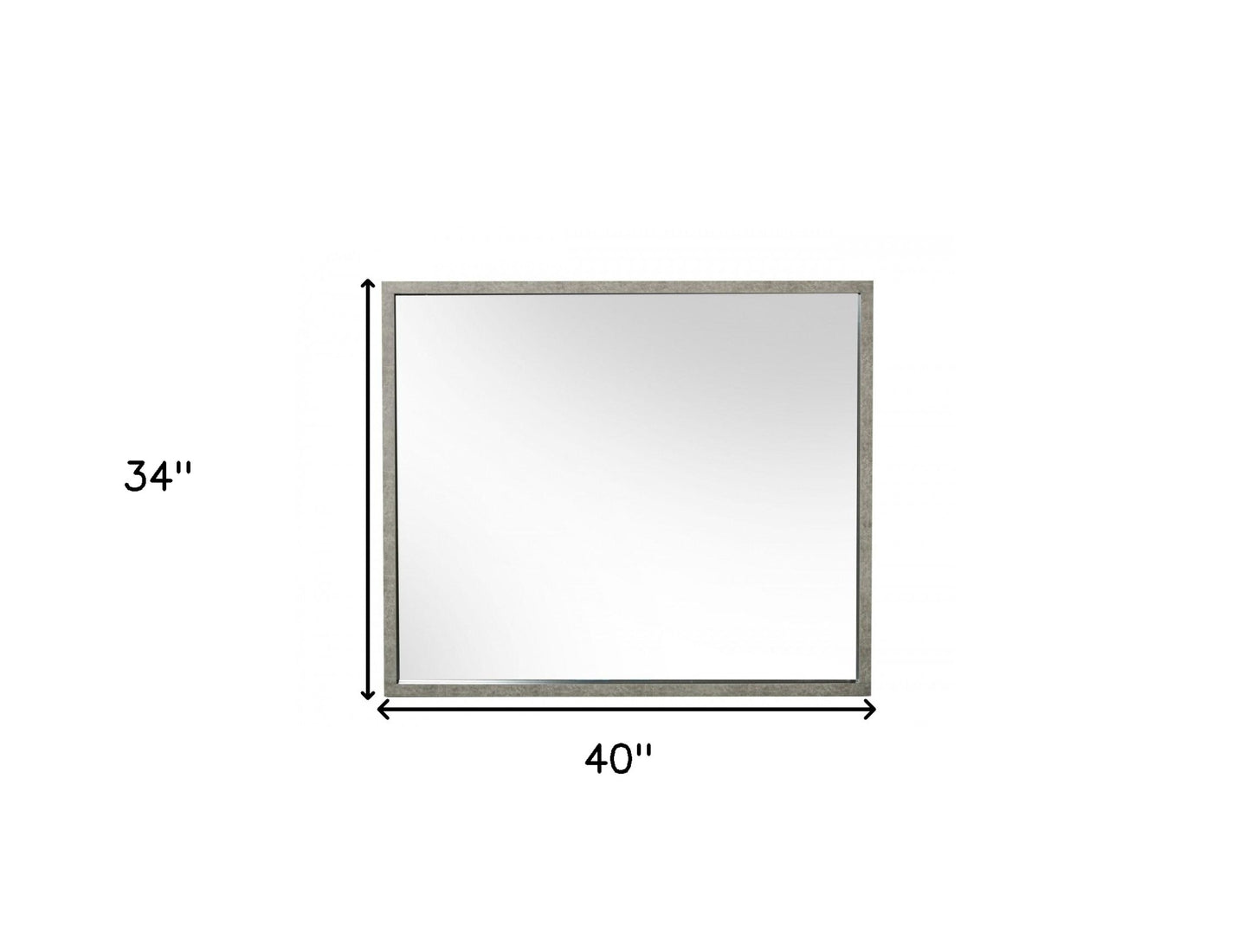Gray Faux Concrete Framed Accent Mirror