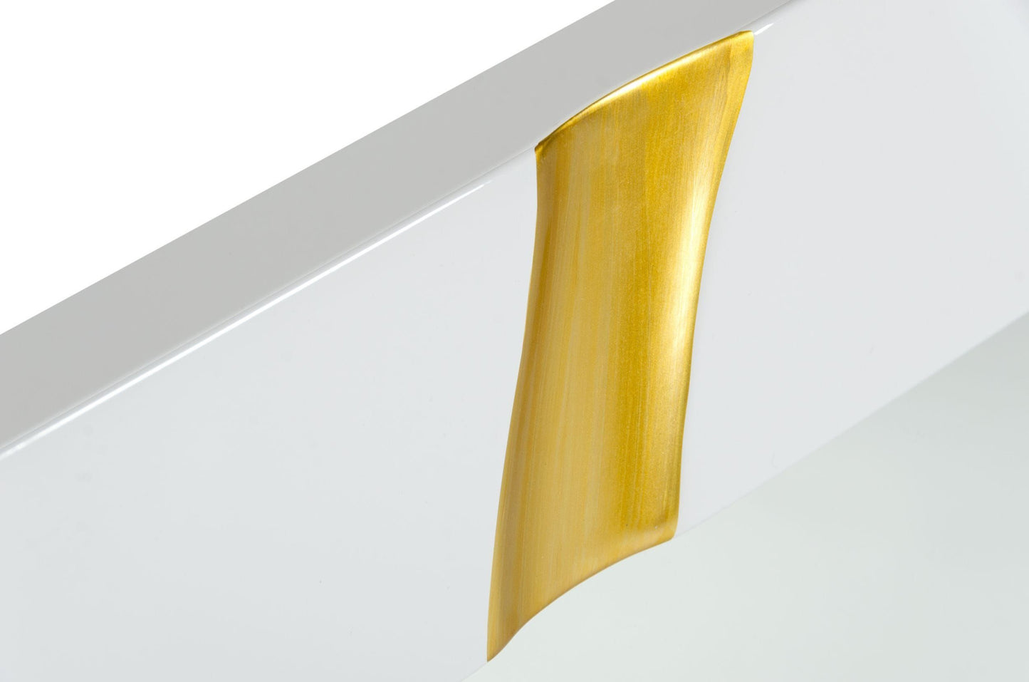Gold and White Wood Framed Accent Mirror