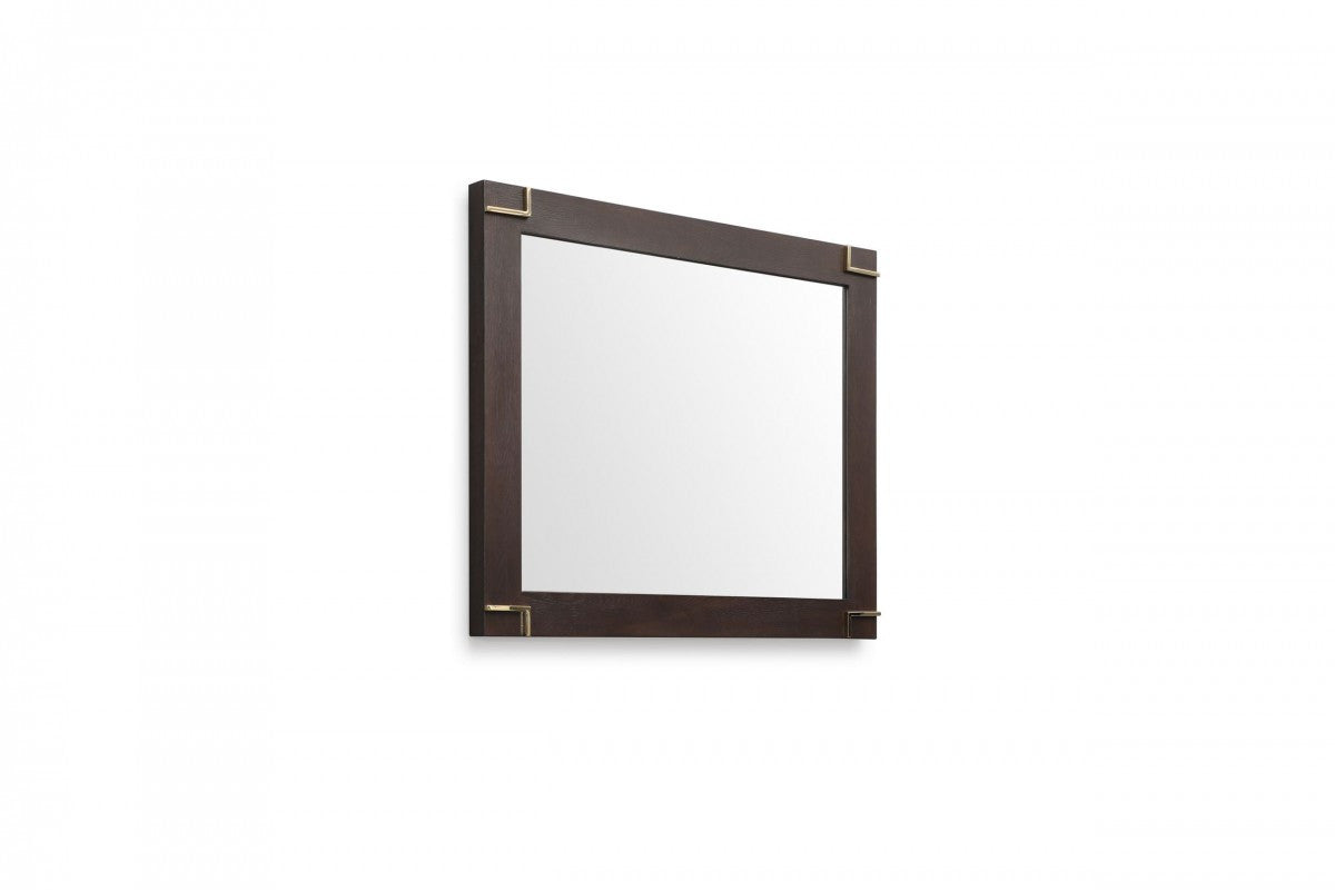 Brown and Gold Wood Framed Accent Mirror