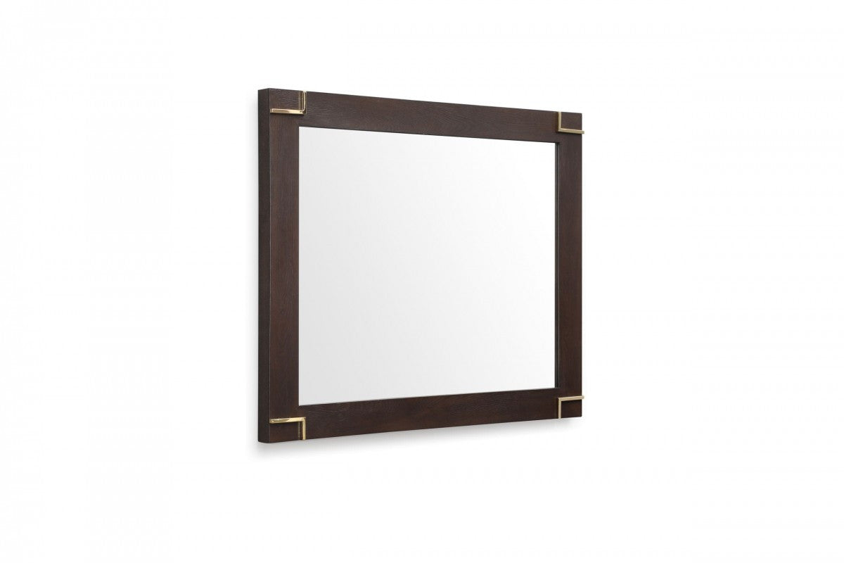 Brown and Gold Wood Framed Accent Mirror