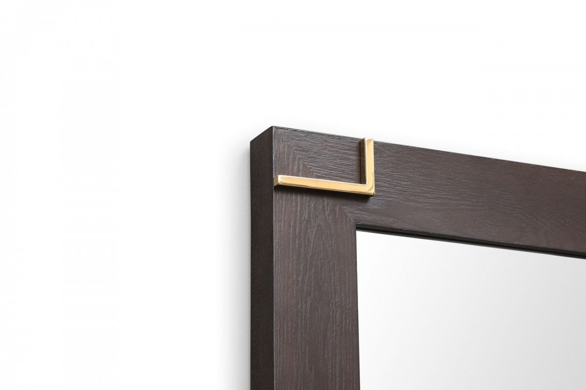 Brown and Gold Wood Framed Accent Mirror