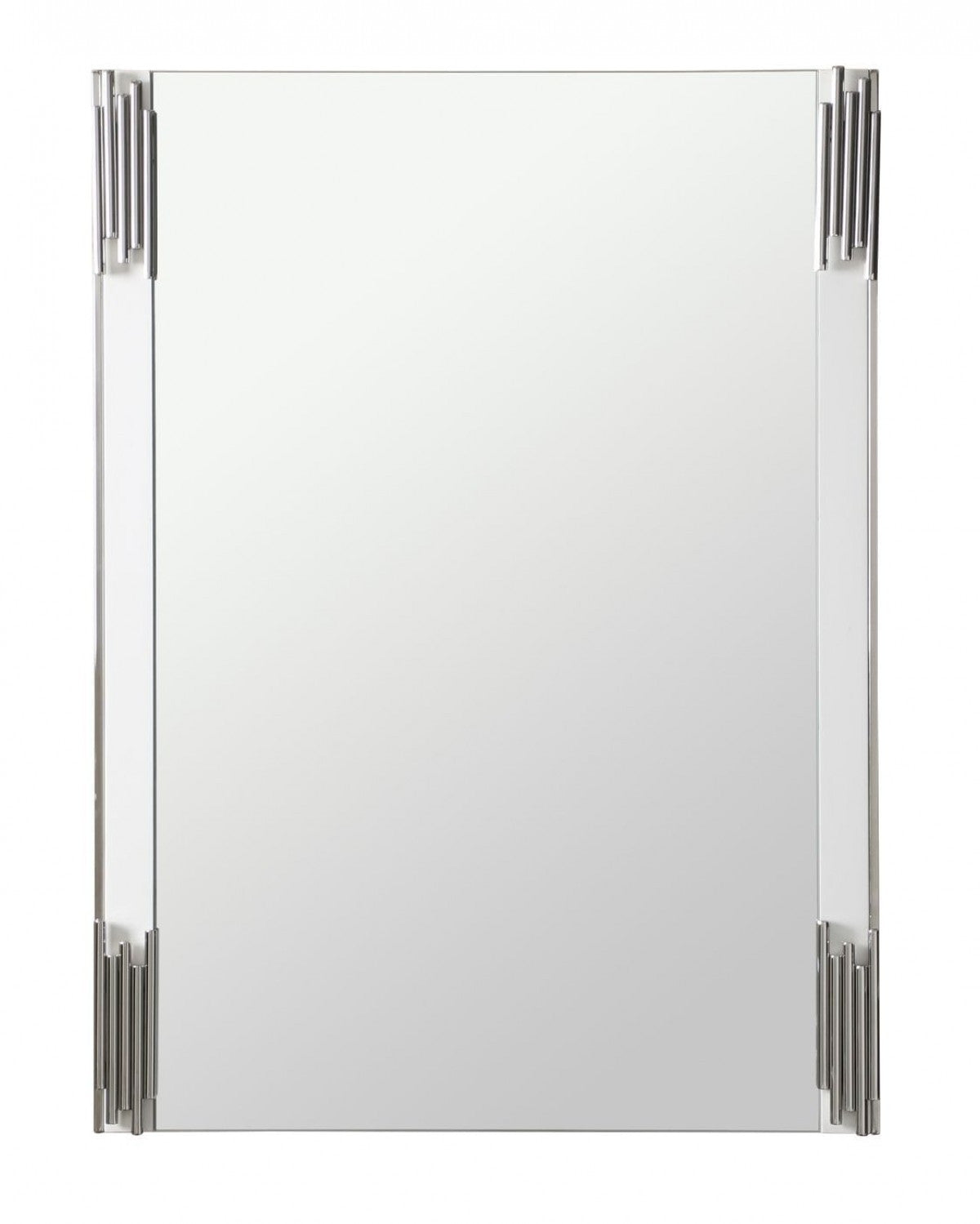White Steel Framed Accent Mirror