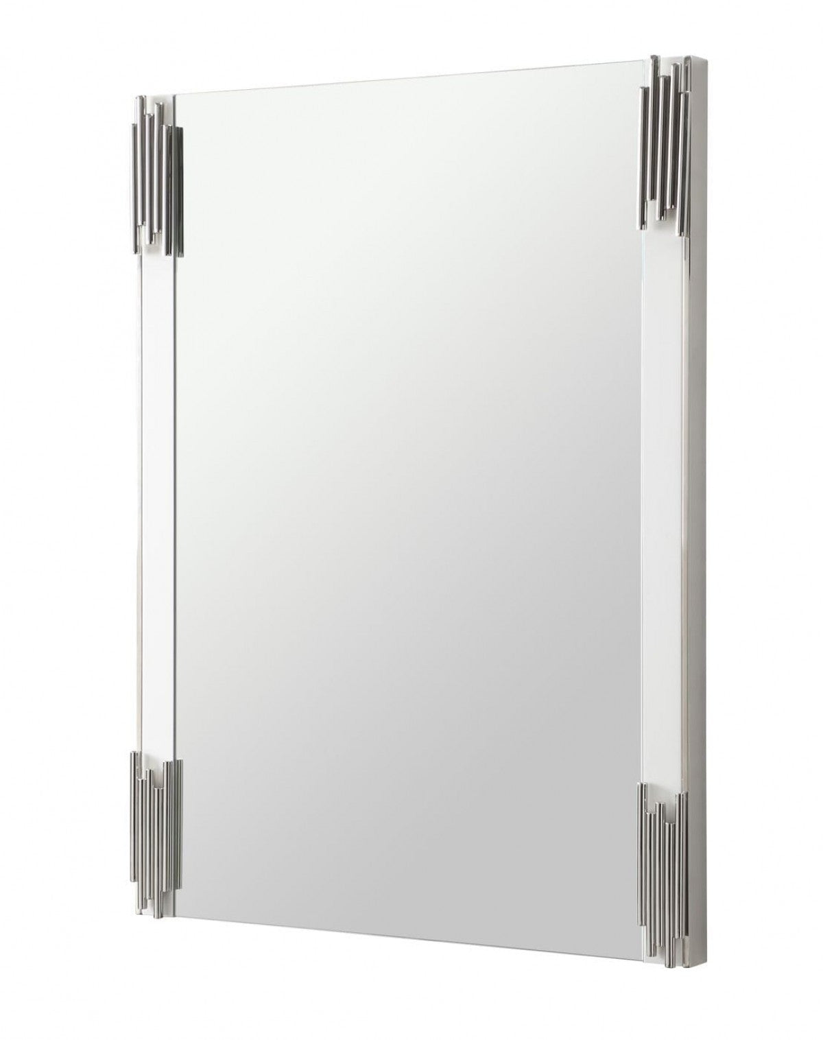 White Steel Framed Accent Mirror