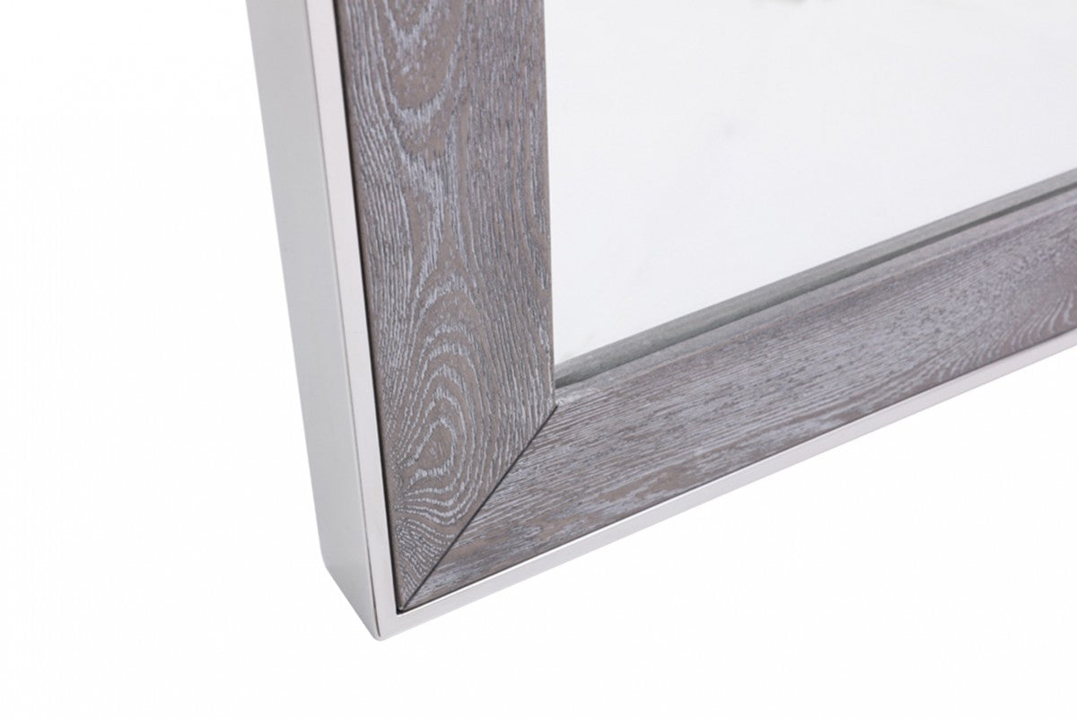 Gray and Silver Accent Mirror