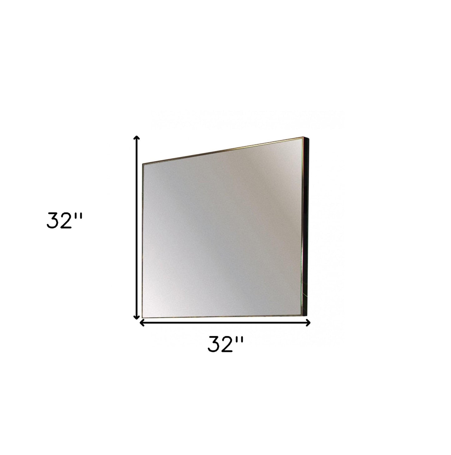 Gray Square Metal Framed Accent Mirror