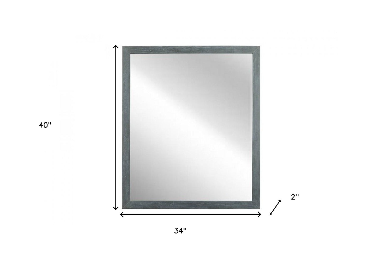 Dark Gray Solid Wood Framed Accent Mirror