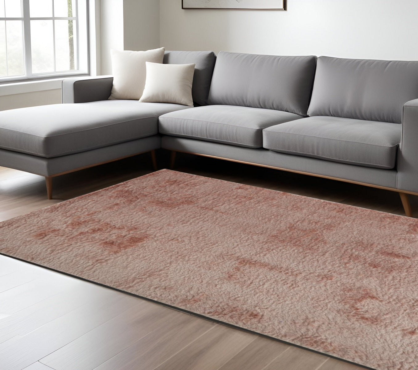 8 x 10 Pink Shag Tufted Handmade Rug