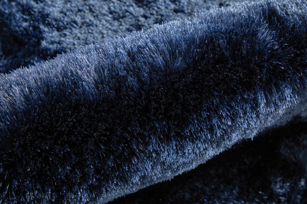 8 x 10 Blue & Black Shag Tufted Handmade Rug