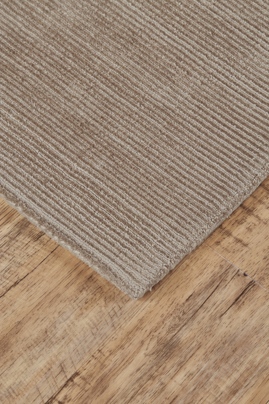10 x 13 Tan Ivory & Taupe Hand Woven Rug