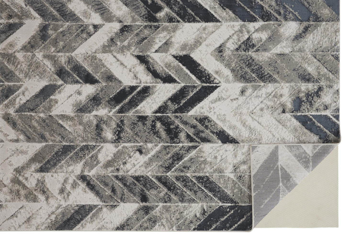 8 x 10 Black Gray & Silver Geometric Rug