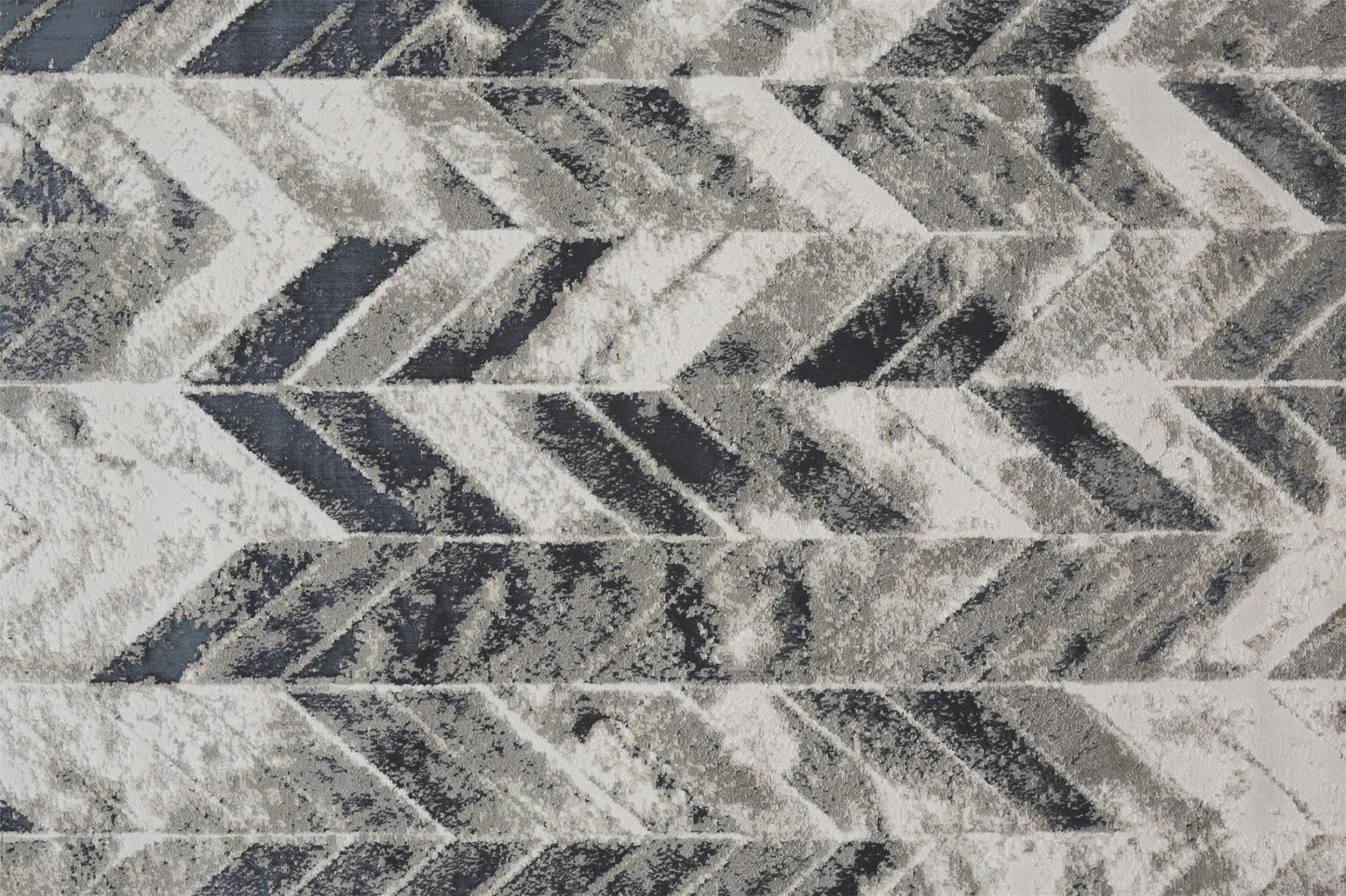 8 x 10 Black Gray & Silver Geometric Rug