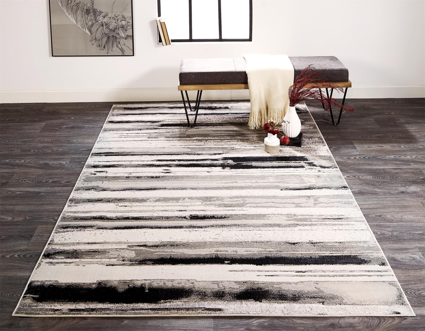 8 x 10 Silver Gray & Black Rug